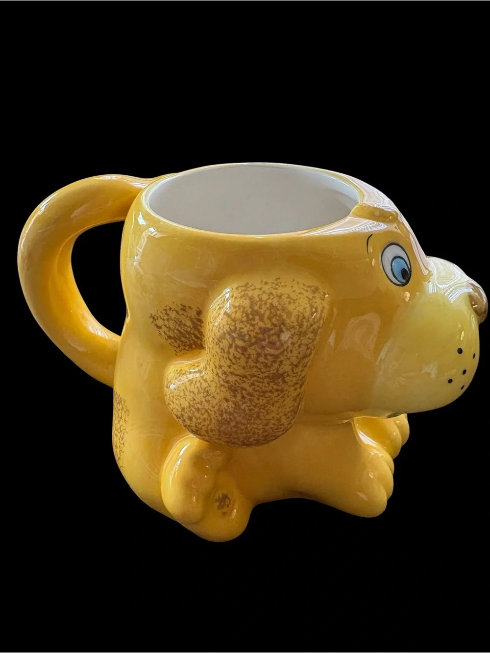 Boho Srudio Yellow Ceramic Dog Treat Cup - Cute Puppy Design